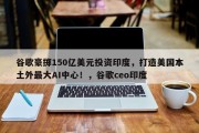 谷歌豪掷150亿美元投资印度，打造美国本土外最大AI中心！，谷歌ceo印度