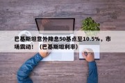 巴基斯坦意外降息50基点至10.5%，市场震动！（巴基斯坦利率）
