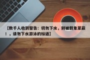 【数千人收到警告：切勿下水，别被假象蒙蔽！，请勿下水游泳的标语】