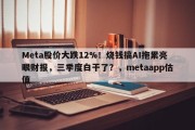 Meta股价大跌12%！烧钱搞AI拖累亮眼财报，三季度白干了？，metaapp估值