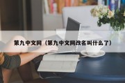 第九中文网（第九中文网改名叫什么了）