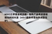 MSCI三季度业绩亮眼！指数产品需求激增推动利润大涨（msci最新季度指数调整出炉）
