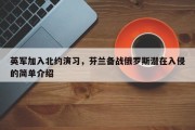 英军加入北约演习，芬兰备战俄罗斯潜在入侵的简单介绍
