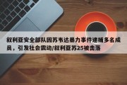 叙利亚安全部队因苏韦达暴力事件逮捕多名成员，引发社会震动/叙利亚苏25被击落