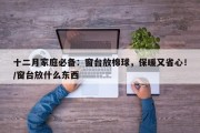 十二月家庭必备：窗台放棉球，保暖又省心！/窗台放什么东西