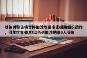 以色列警告将暂停加沙地带多家援助组织运作，引发世界关注/以色列加沙地带6人受伤
