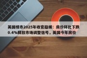英国楼市2025年收官趋缓：房价环比下跌0.4%释放市场调整信号，英国今年房价
