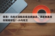 突发！乌克兰深陷贪腐丑闻漩涡，泽连斯基政权摇摇欲坠？ch乌克兰