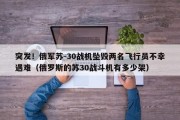 突发！俄军苏-30战机坠毁两名飞行员不幸遇难（俄罗斯的苏30战斗机有多少架）