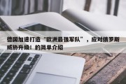 德国加速打造“欧洲最强军队”，应对俄罗斯威胁升级！的简单介绍