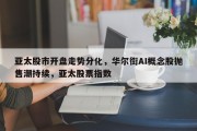 亚太股市开盘走势分化，华尔街AI概念股抛售潮持续，亚太股票指数
