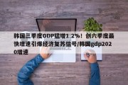 韩国三季度GDP猛增1.2%！创六季度最快增速引爆经济复苏信号/韩国gdp2020增速