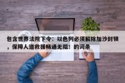 包含世界法院下令：以色列必须解除加沙封锁，保障人道救援畅通无阻！的词条