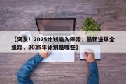 【突发！2025计划陷入停滞：最新进展全追踪，2025年计划是哪些】