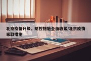 北京疫情升级，防控措施全面收紧/北京疫情采取措施