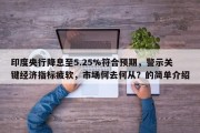 印度央行降息至5.25%符合预期，警示关键经济指标疲软，市场何去何从？的简单介绍