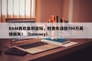 B&M再砍盈利目标，财务失误致700万英镑损失！（bmoney）
